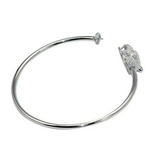 Beadsnice ID30800 925 Brazalete de plata maciza decorativo para mujer Tamaño de PIN de 6,8 pulgadas 3x0,5mm Ajuste redondo de 5mm Vendido por <span class=keywords><strong>PC</strong></span> Pulsera en blanco - Product Image 3