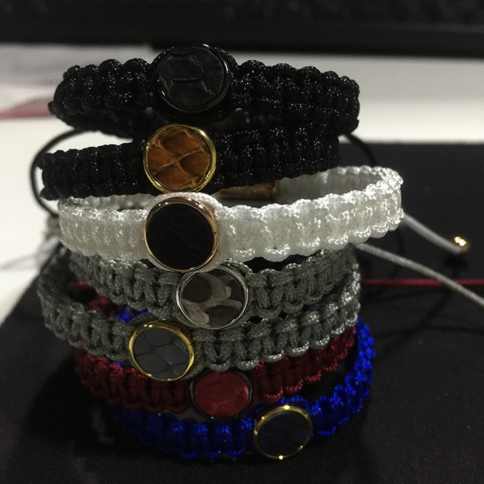 Python En cuir Tressé De Perles Bracelet Personnalisé Corde Bracelet Tressé