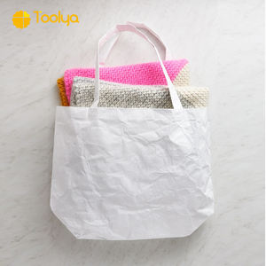 Özel LOGO baskılı eko kullanımlık promosyon hediye su geçirmez ürünler alışveriş çantası kağıt <span class=keywords><strong>Tyvek</strong></span> Tote çanta - Product Image 3