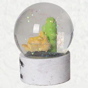 Cactus Sneeuwbol, Cactus Water Globe, Bloem Sneeuw Globe Hand Geschilderd