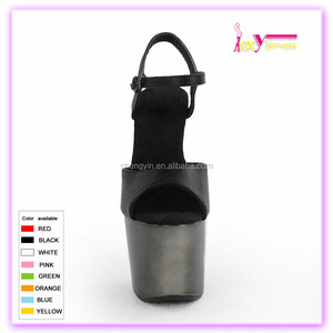 Últimas señoras negro peep toe de tacón alto zapatos atractivos de las mujeres tacones platfrom sandalias con 17 cm Plataformas - Product Image 4