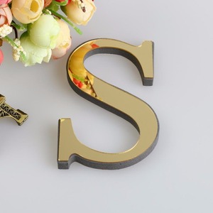 Lettera autoadesiva segno Art decalcomania 3D alfabeto acrilico specchio adesivi da parete lettera <span class=keywords><strong>per</strong></span> la decorazione della casa fai da te - Product Image 2