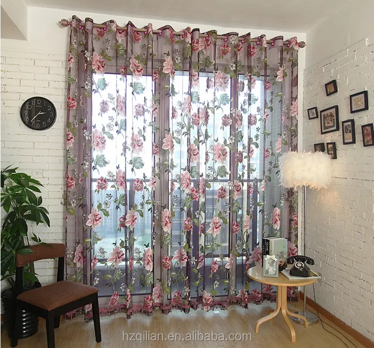 New Burnout Sheer Curtain Fabric for Home and Hotel Decoration