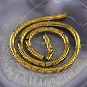 <span class=keywords><strong>Perles</strong></span> <span class=keywords><strong>Heishi</strong></span> en hématite plaquées or HB3089, 1 mm d'épaisseur, 4x1/6x1/8x1 mm, <span class=keywords><strong>perles</strong></span> <span class=keywords><strong>plates</strong></span> en forme de disque, <span class=keywords><strong>perles</strong></span> à enfiler pour bracelet, collier, bijoux DIY - Product Image 1