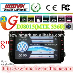 VW/ SKODA/シートMTK3360(WIN CE6.0)CANバス,GPS,BT,RDSラジオテレビiPod DJ8015のための最新の8"液晶カーDVDプレーヤー