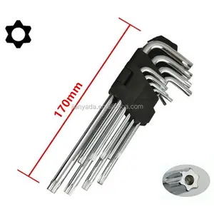 9PCS Hex מפתח סט משושה ברגים עם חורים ערכת פחמן פלדה כוכב ראש T10-T50 אלן שקע מומנט ברגים מחוזק יד כלים