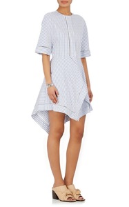 Mujeres Diseño de la Corto Sin Mangas A <span class=keywords><strong>Rayas</strong></span> de Algodón Pañuelo Hem <span class=keywords><strong>Vestido</strong></span> - Product Image 2