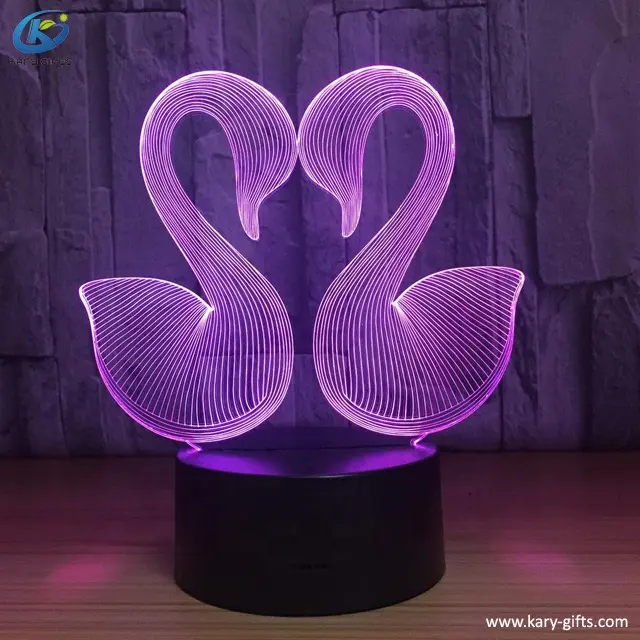 Валентина продвижение подарки 3D творческие огни акриловые светодио дный светодиодные ночники 3D настольная лампа