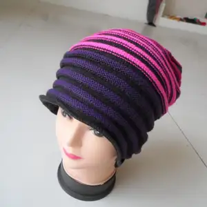 Venta al por mayor crochet sombrero rasta beanie de punto hecho a mano de cadera hop acrílico de encargo barato de punto sombrero