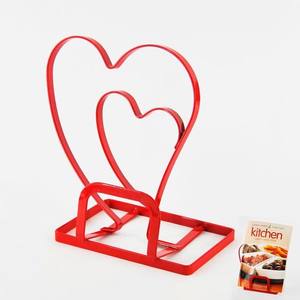 Heart Shape Base Kitchen Red Metal Cup Holder - Product Image 3