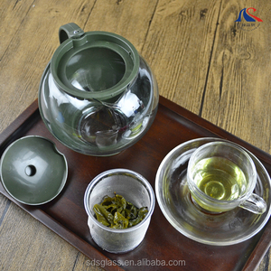 Tetera de Vidrio Azul Popular Resistente al Calor de 750 ml con Infusor y Asa de Plástico, Hervidor de Té Caliente, Jarra de Vidrio - Product Image 5
