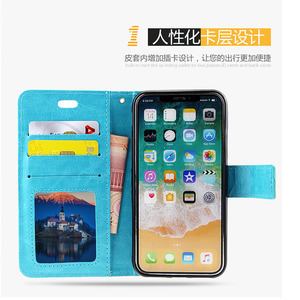 Flip caso de la cubierta con ranura para tarjeta para iPhone XS. XR de cuero dividido teléfono caso diseño suave TPU - Product Image 3