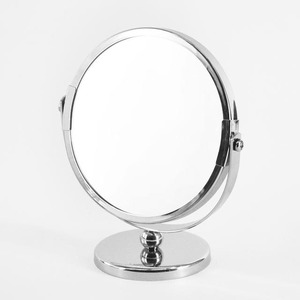 Espejo de maquillaje de metal pequeño con diseño de cuentas redondas clásicas - Product Image 3