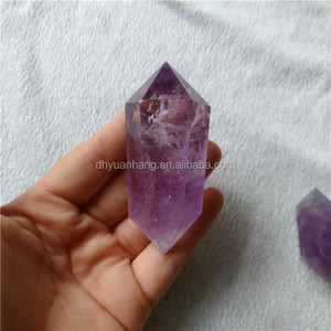 Baguettes en cristal d'améthyste naturel, Double extrémité, en cristal <span class=keywords><strong>de</strong></span> guérison à six côtés, 1 pièce - Product Image 4