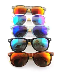 Gafas de sol con brazos de bambú, lentes polarizadas con logotipo personalizado, hechas a mano, venta al por mayor