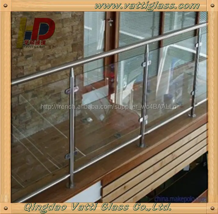 Qingdao intérieur de haute qualité en verre balustrades d'escalier /préfabriqué d'escalier métallique main courante