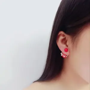 Wholesale Imitation Pearl Stud Earring Korea Fashion Jewelry White Red Black Gray Color China manufacturer Supplier