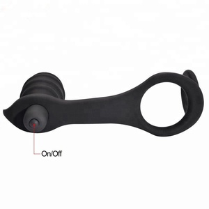 10 velocidades masturbador <span class=keywords><strong>Gay</strong></span> Anal Plug Dual Delay ejaculación Cock pene anillo vibrador - Product Image 3