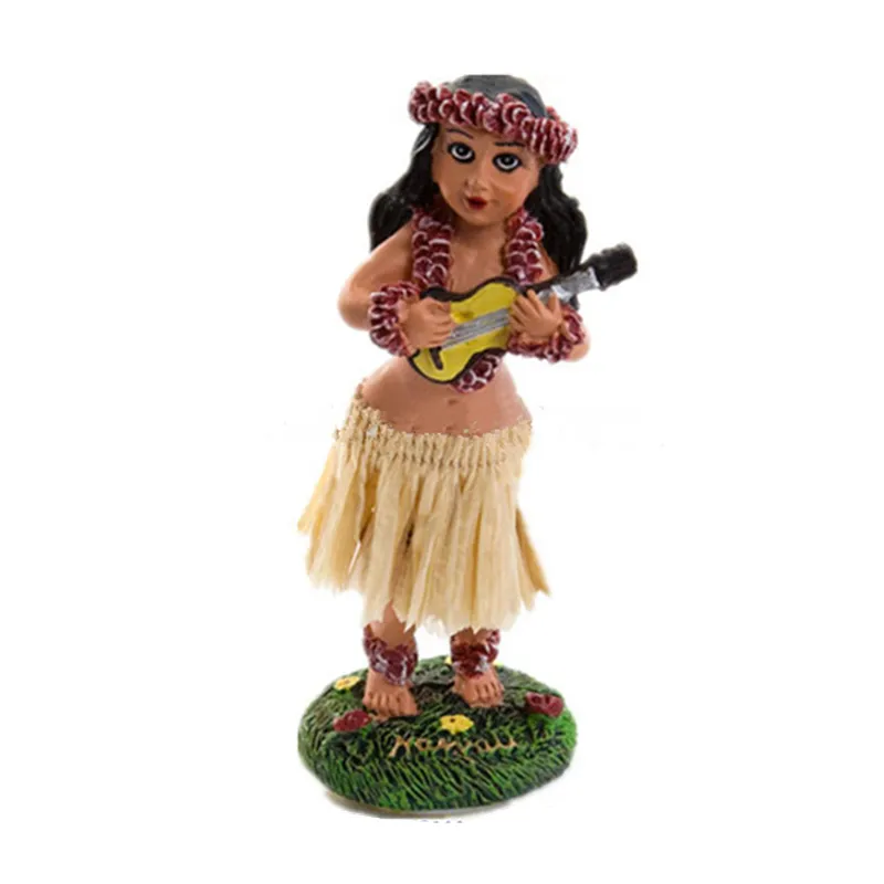 Souvenir Hawaii che suonano la chitarra auto cruscotto testa Bobble statua di Hula Girl