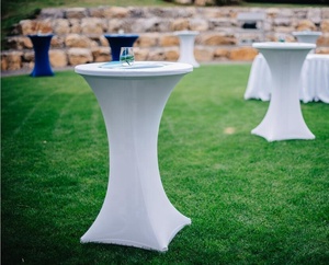 <span class=keywords><strong>Housse</strong></span> de <span class=keywords><strong>table</strong></span> de bistrot en spandex, extensible, pour <span class=keywords><strong>table</strong></span> de cocktail, offre spéciale - Product Image 2
