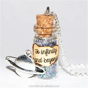 Световое ожерелье ручной работы из стеклянной бутылки: «до бесконечности и не только», серебряное ожерелье