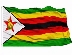 प्रचार थोक पॉलिएस्टर मुद्रित जिम्बाब्वे देश झंडा