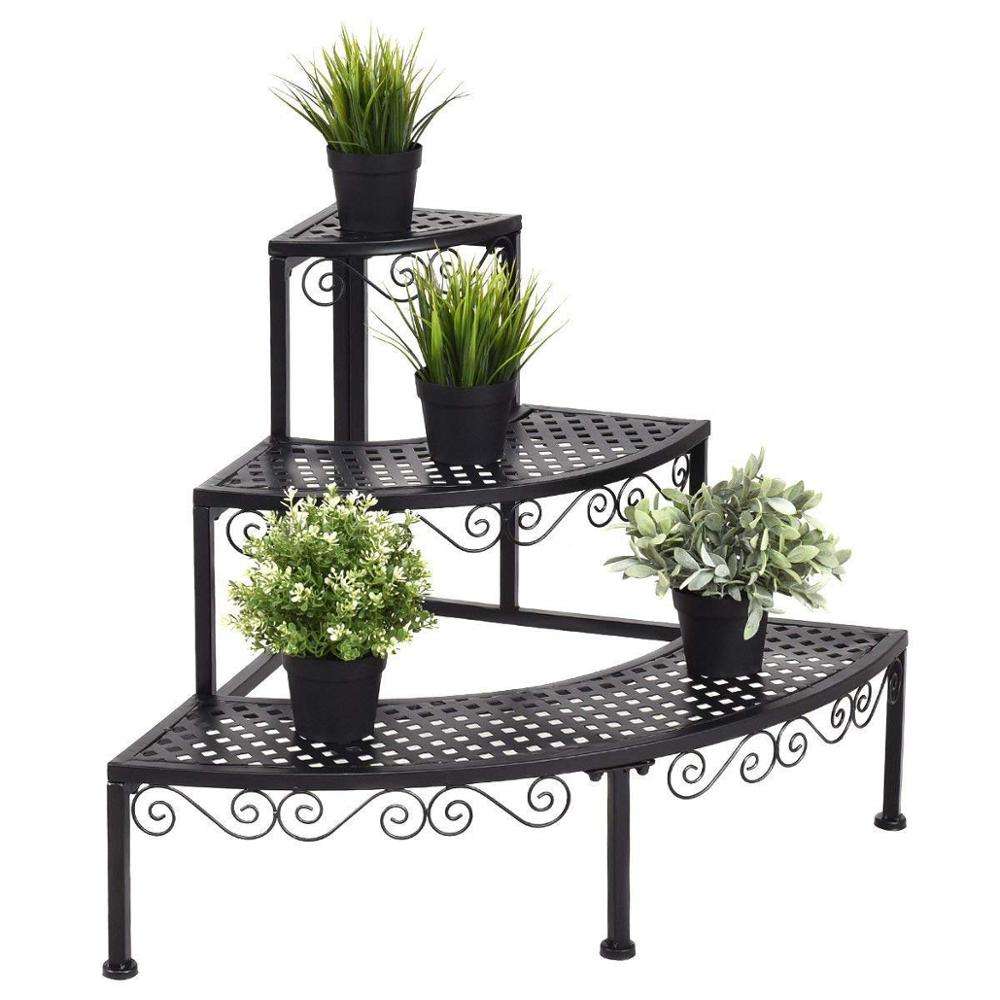 Corner Plant Đứng Flower Pot Rack 3 Tier Step Phong Cách Thực Vật Hiển Thị Chủ Giày Đứng, 24 Inch Cao