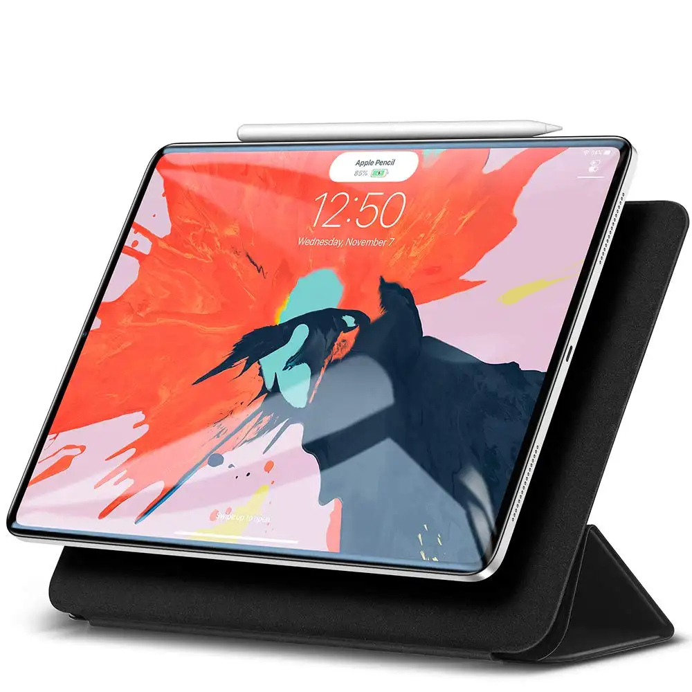 Trifold Smart Hard Back Case For iPad Pro 12.9 2018/2020/2021/2022 with Magnetic Front/Back Cover Made of Durable PU Material