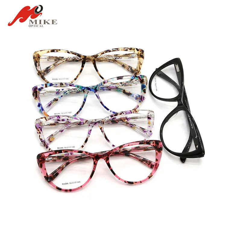 Best Quality Crazy Selling Unisex Eyeglasses, Wholesale Fresh Color Cat Eye Acetate Frames
