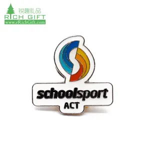 Broche de lapela moderna para esporte, escudo de esportes reunir uniforme personalizado pin para escola produtores de logotipo feito a atacado pinos