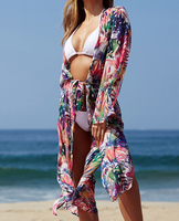 Túnica de Playa de Gasa para Mujer, Cubierta de Baño, Kaftan, Vestido, Pareo, Bikini