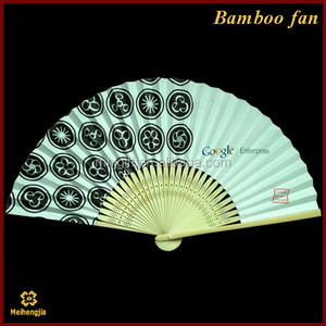 พัดกระดาษจีนพิมพ์ลายสีทองบนกระดาษไม้ไผ่สีดำแบบกำหนดเองได้ - Product Image 5