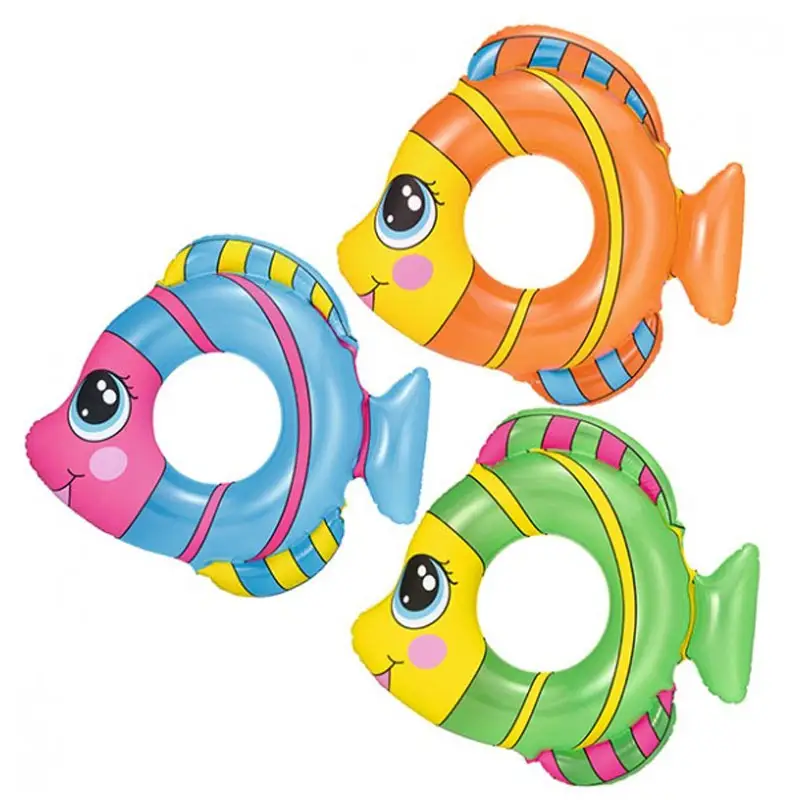 Bestway 36111 Inflatableยอดนิยมเด็กว่ายน้ำลอยน้ำของเล่นFriendly Fish SWIM Rings