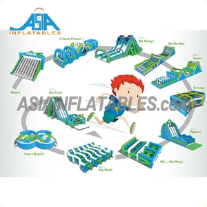 Khổng lồ 5K nhảy lâu đài đầy màu sắc Insane <span class=keywords><strong>Rush</strong></span> Inflatable khóa học trở ngại dành cho người lớn Pop thư bị trả lại công viên lớn Mỹ Inflatable lâu đài - Product Image 6