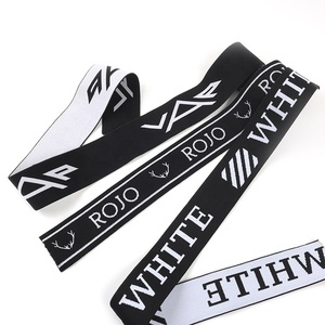 Custom Brand Name Roll Woven Fabric Polyester Bias <strong>Jacquard</strong> Elastic Sports <strong>Cotton</strong> <strong>Tapes</strong> for Garments - Product Image 2