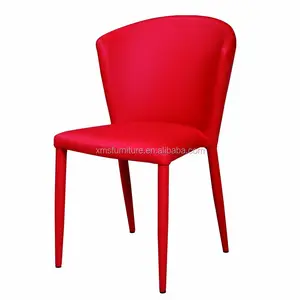 High Quality And Inexpensive colorful steel legs fabric upholstery dining chair