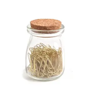 Wholesale metal custom standard clip Gold 28MM paper clip in jar