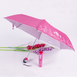 Paraguas Plegable de 3 Secciones con Diseño de Muñeca Japonesa - Product Image 3