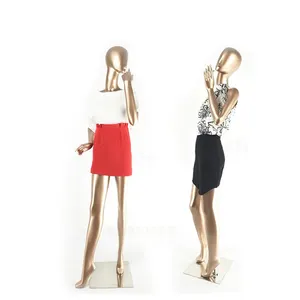 Kleding Etalage Hoge Glossy Champagne Goud Sexy Levensechte Vrouwelijke Mannequin