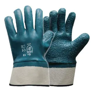 Heavy duty nitril beschichtet handschuhe mit sicherheit manschette