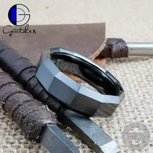 Gentdes Jewelry Custom Couple Matt Black Finish Titanium Ring