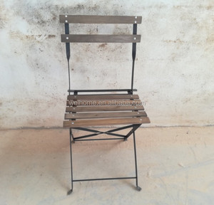 كراسي بيسترو فرنسية معدنية قابلة للطي عتيقة, أثاث للحدائق الخارجية - Product Image 3