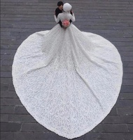Mode musulmane Hijab manches longues col haut robe de mariée arabe