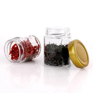 Pot en verre avec couvercle en métal, clair, côté droit, clair, pots de miel, personnalisé