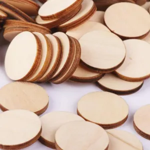 各种尺寸的木制圆形激光切割空白木制工艺品圆片