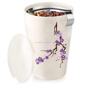Tasse à thé en céramique avec passoire avec couvercle, <span class=keywords><strong>infuseur</strong></span> <span class=keywords><strong>et</strong></span> filtre de tasse à thé de vente chaude <span class=keywords><strong>et</strong></span> stepper - Product Image 1