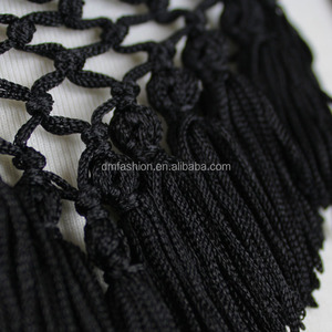 Alta calidad triángulo negro rayón borla trim venta - Product Image 6