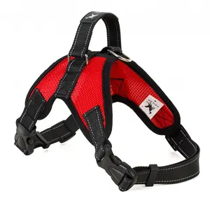 Custom Large Pet Harness Sets XL Dog Vest In Cool Black With Neoprene Mesh Polyester Material Personalized Collar Leash