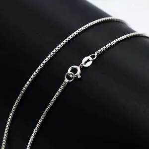 Precio de fábrica gargantilla cadena caja collar 925 Plata 100% 925 Plata Italia joyería Real cadena sólida para mujeres personalizado clásico - Product Image 2