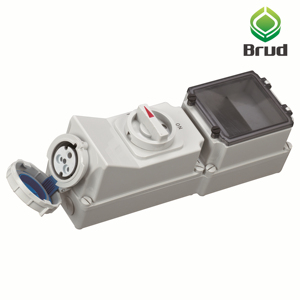 Iec60309 32A 4P IP67 400V đỏ 6h ON-OFF Khóa liên động chuyển đổi ổ cắm với RCB với bộ đôi và <span class=keywords><strong>DIN</strong></span> tiêu chuẩn cài đặt đường sắt hướng dẫn - Product Image 3